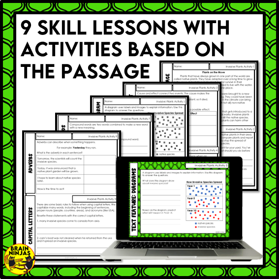 Invasive Plants Reading Comprehension Activities | Paper and Digital