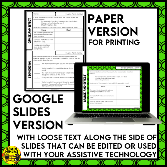 Invasive Plants Reading Comprehension Activities | Paper and Digital