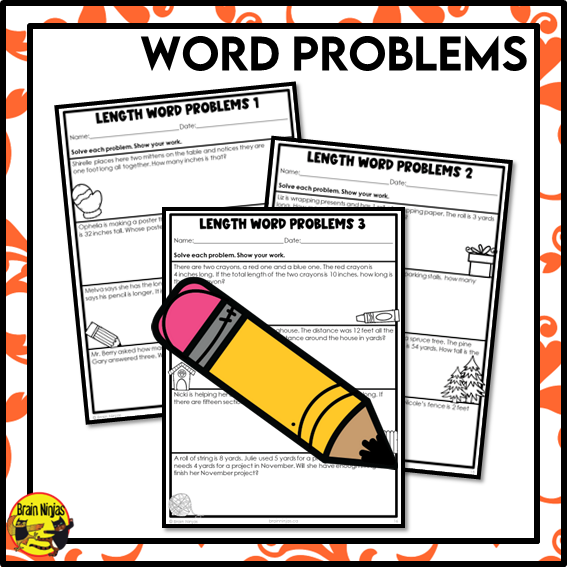 Length in Inches Feet Yards Math Worksheets | Paper | Grade 3