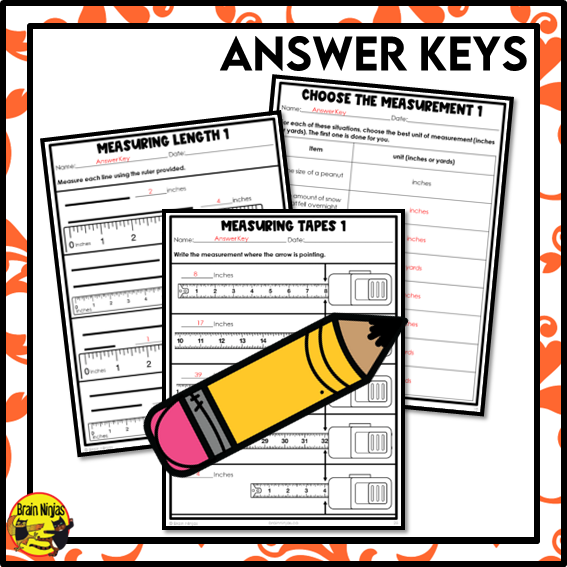 Length in Inches Feet Yards Math Worksheets | Paper | Grade 3