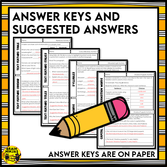 Light Science Reading Comprehension Activities | Paper and Digital
