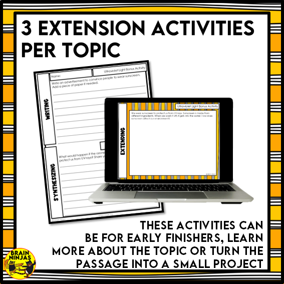 Light Science Reading Comprehension Activities | Paper and Digital