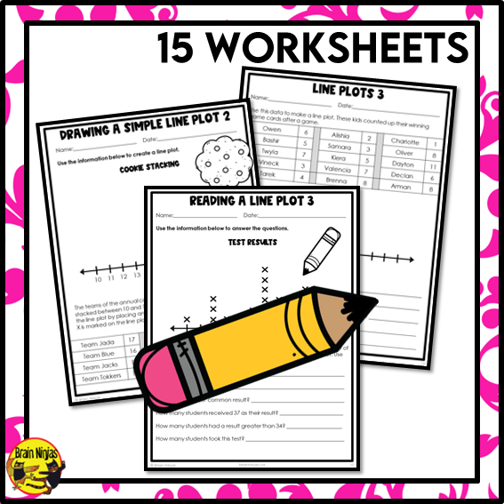 Line Plots One-to-One Correspondence Math Worksheets | Paper | Grade 3