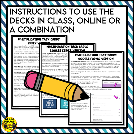 Long Multiplication Math Task Cards | Paper and Digital