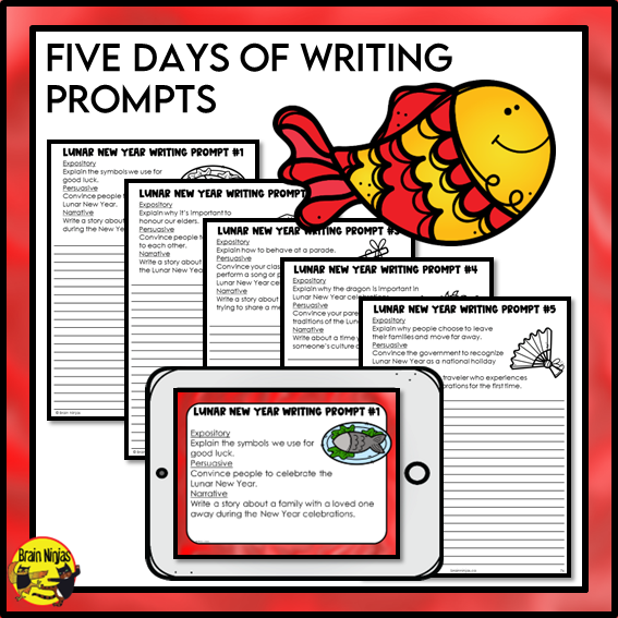 Lunar New Year Reading and Writing Activities | Paper and Digital