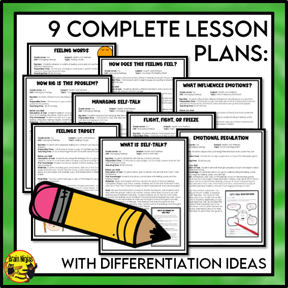Managing Feelings | Social Emotional Learning | Health and Wellness Unit | Paper and Digital | Grades 4 to 6