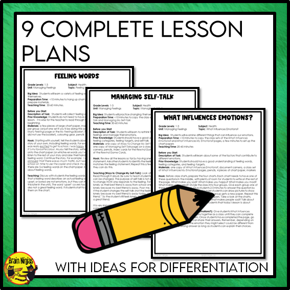 Managing Feelings | Social Emotional Learning | Health and Wellness Unit | Paper and Digital | Grades 1 to 3