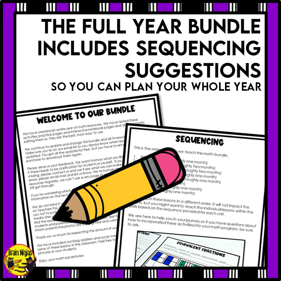 Year Long Math Interactive Math Unit Bundle | Paper | Grade 4 Grade 5