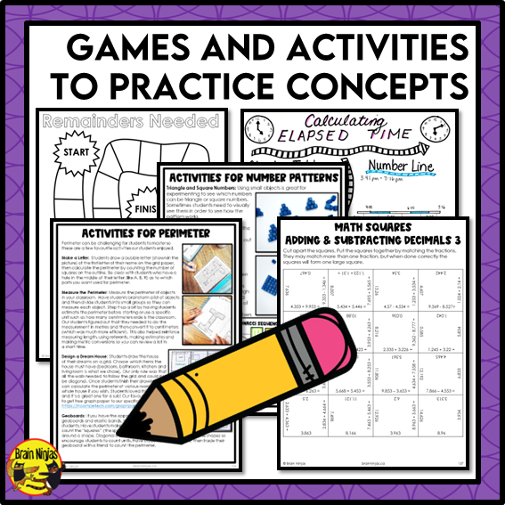 Year Long Math Interactive Math Unit Bundle | Paper | Grade 5