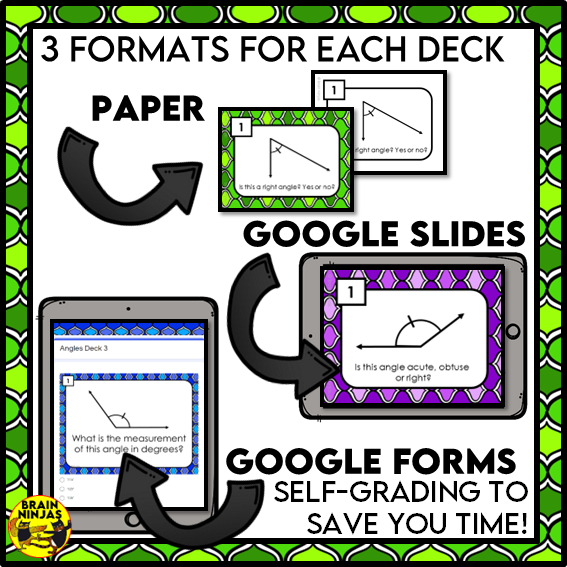 Measuring Angles to 180 Degrees Task Cards | Paper and Digital