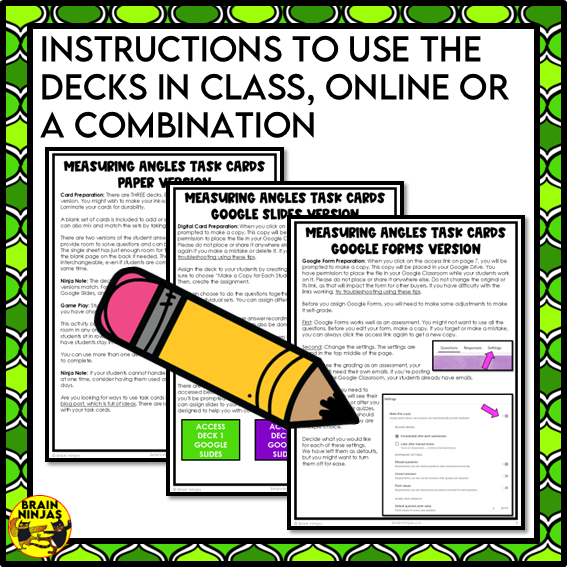 Measuring Angles to 180 Degrees Task Cards | Paper and Digital
