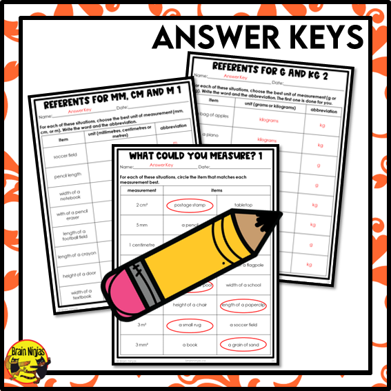 Metric Referents and Measurements Math Worksheets | Paper