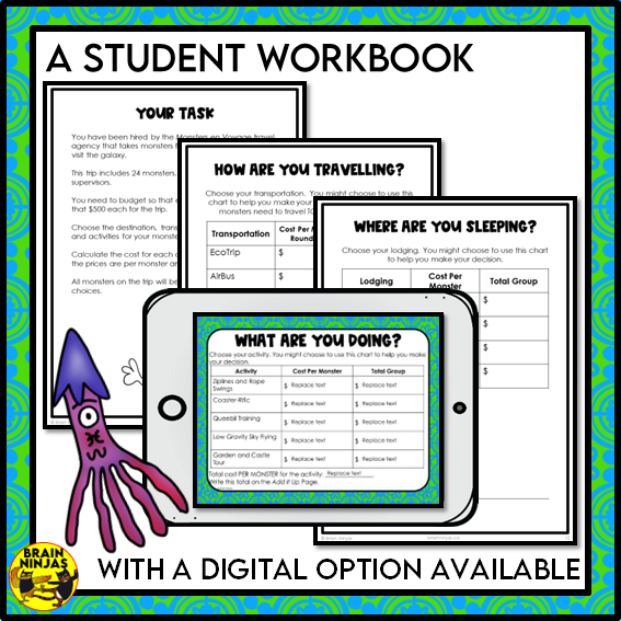 Decimal Operations Activity Monster Field Trip | Paper and Digital