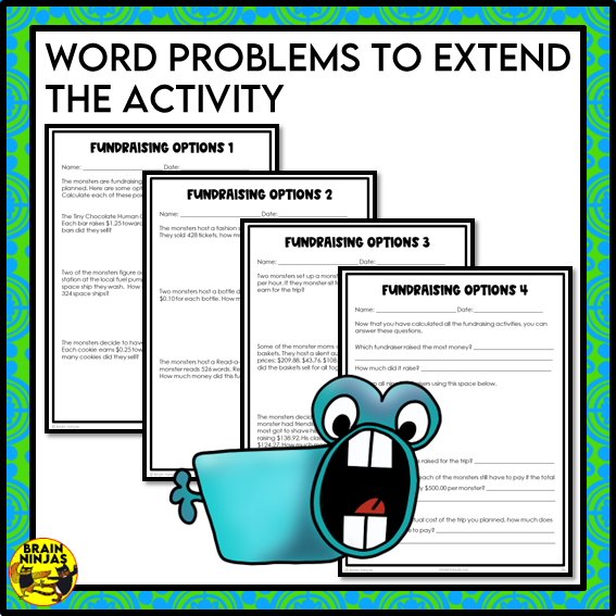 Decimal Operations Activity Monster Field Trip | Paper and Digital