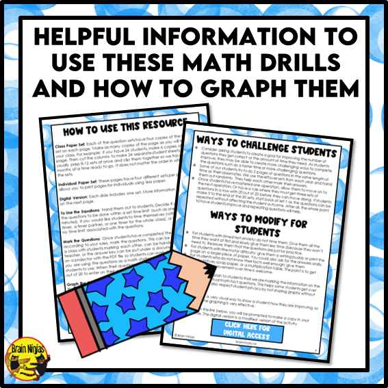 Multiplication and Division to 7x7 | Drill and Graph Practice | Paper and Digital