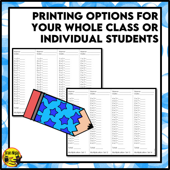 Multiplication and Division to 7x7 | Drill and Graph Practice | Paper and Digital