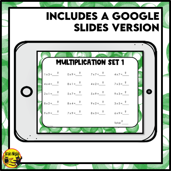 Multiplication and Division to 9x9 | Drill and Graph Practice | Paper and Digital