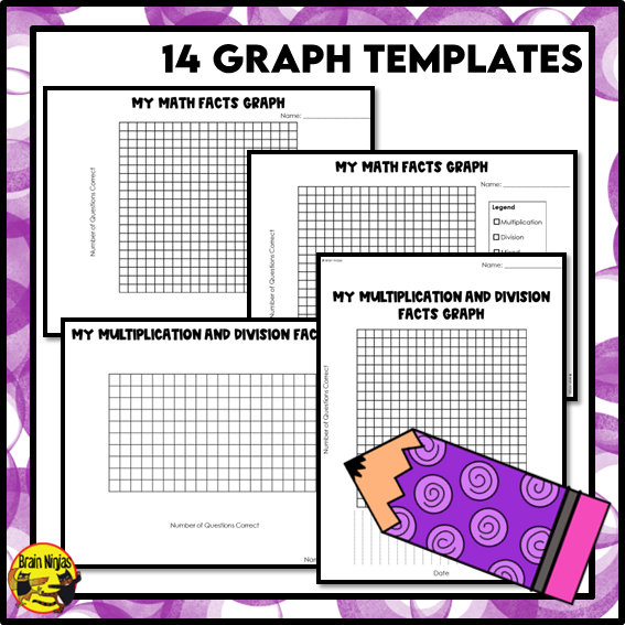 Multiplication and Division to 5x5 | Drill and Graph Practice | Paper and Digital