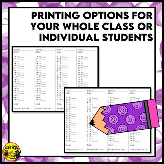 Multiplication and Division to 5x5 | Drill and Graph Practice | Paper and Digital
