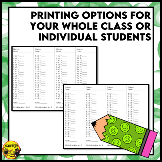 Multiplication and Division to 9x9 | Drill and Graph Practice | Paper and Digital