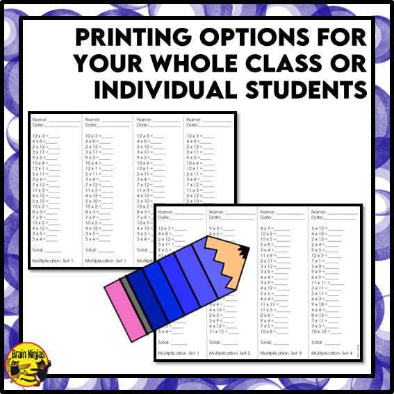 Multiplication and Division to 12x12 | Drill and Graph Practice | Paper and Digital