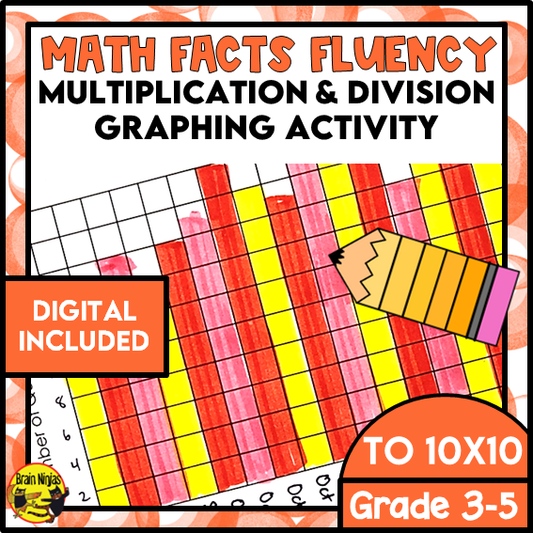 Multiplication and Division to 10x10 | Drill and Graph Practice | Paper and Digital