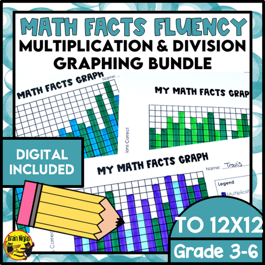 Multiplication and Division Facts to 12x12 | Drill and Graph Bundle | Paper and Digital