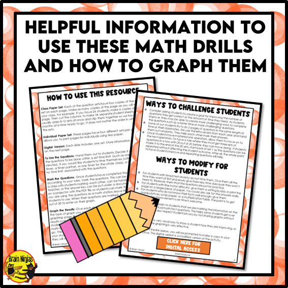 Multiplication and Division to 10x10 | Drill and Graph Practice | Paper and Digital