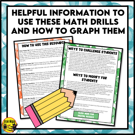 Multiplication and Division Facts to 12x12 | Drill and Graph Bundle | Paper and Digital