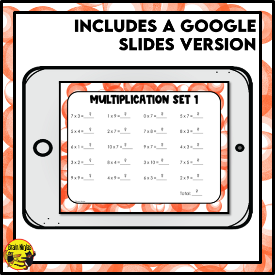 Multiplication and Division to 10x10 | Drill and Graph Practice | Paper and Digital