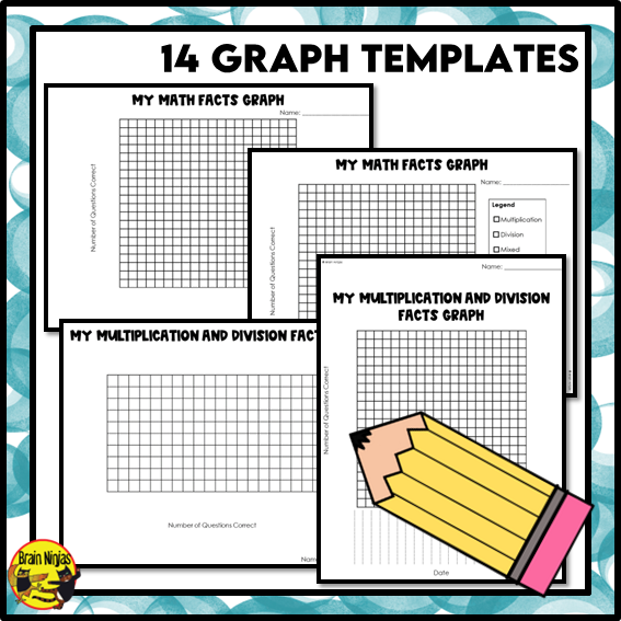 Multiplication and Division Facts to 12x12 | Drill and Graph Bundle | Paper and Digital