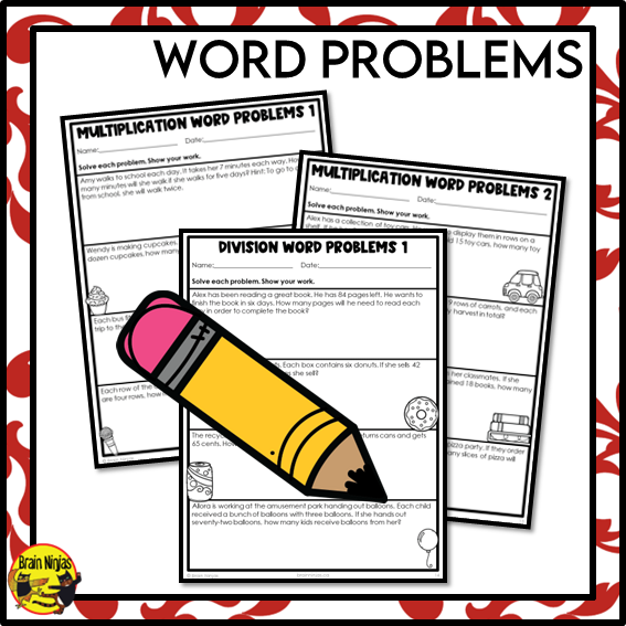 Multiplication and Division Math Worksheets | 2 by 1 Digit without remainders | Paper