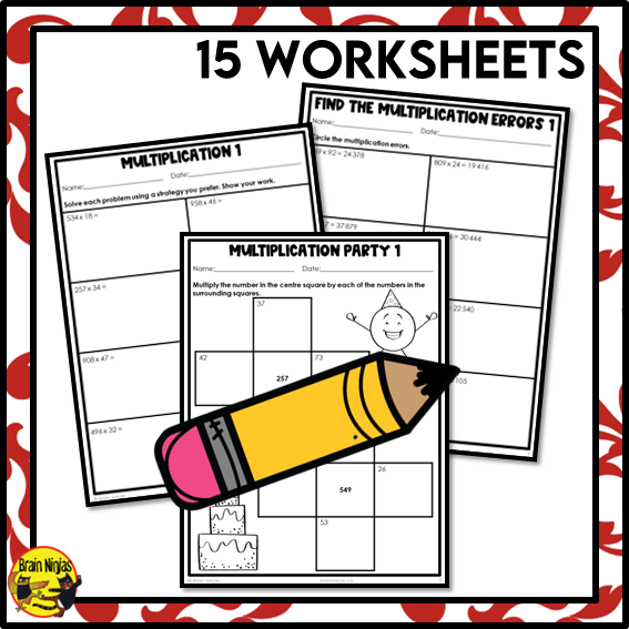 Multiplication Math Worksheets | 3 by 2 Digits | Paper