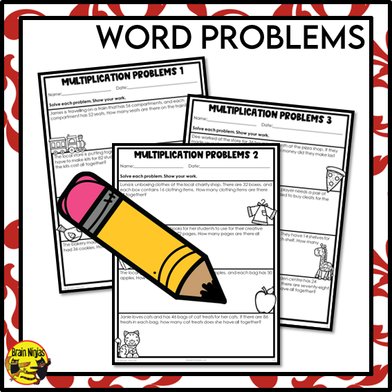 Multiplication Math Worksheets | 2 by 2 Digits | Paper