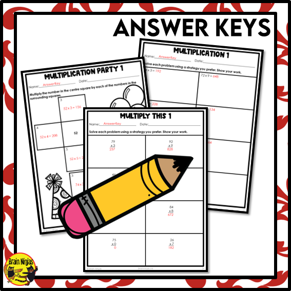 Multiplication Math Worksheets | 2 by 1 Digit | Paper