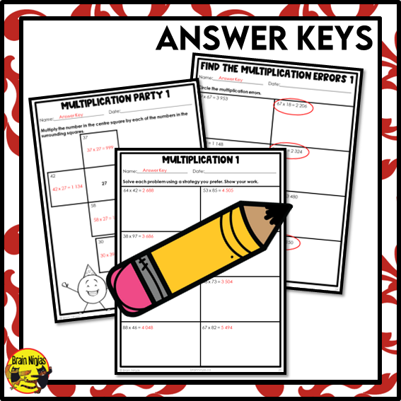 Multiplication Math Worksheets | 2 by 2 Digits | Paper