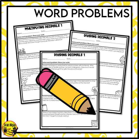 Multiplying and Dividing Decimals to Hundredths Place Math Worksheets | Paper