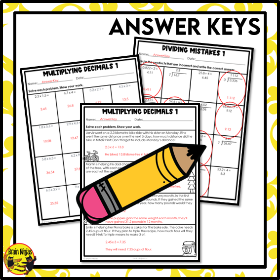 Multiplying and Dividing Decimals to Hundredths Place Math Worksheets | Paper