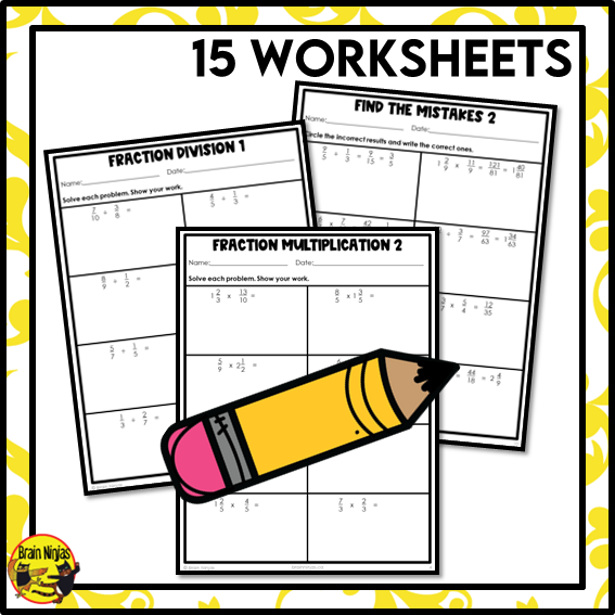 Multiplying and Dividing Fractions Math Worksheets | Paper