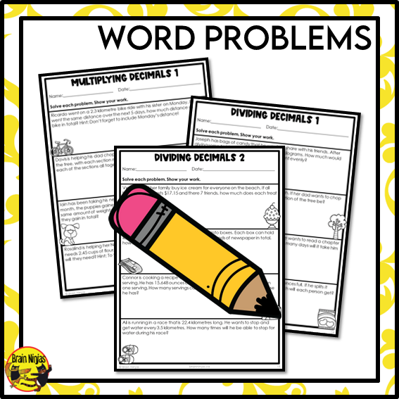 Multiplying and Dividing Decimals to Thousandths Place Math Worksheets | Paper
