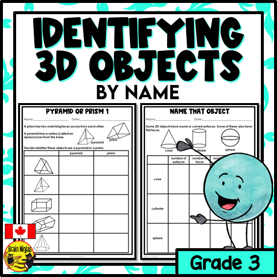 Identifying 3D Objects Math Worksheets | Paper | Naming Objects