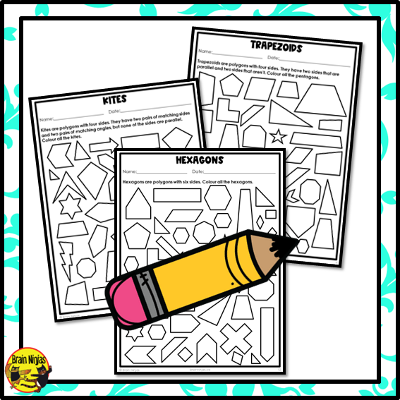 Names of Polygons By Attributes Math Worksheets | Paper
