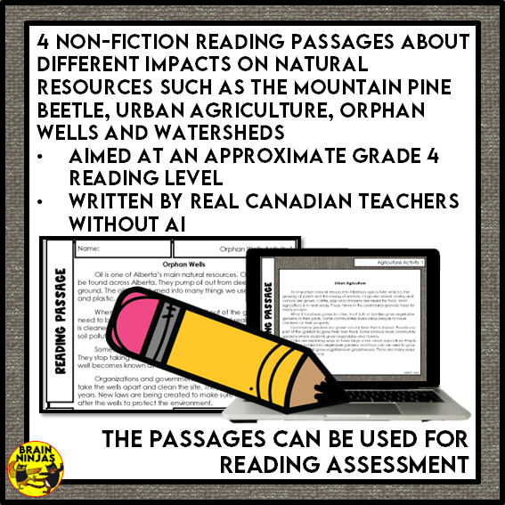 Natural Resources Social Studies Reading Comprehension Activities | Paper and Digital