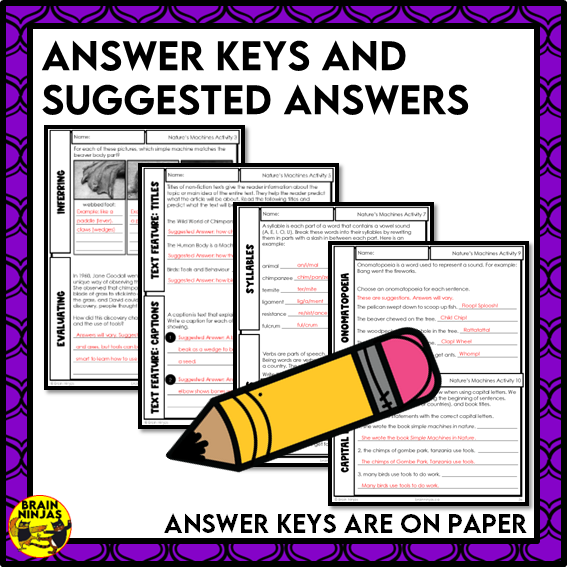 Nature's Tools Reading Comprehension Activities | Paper and Digital