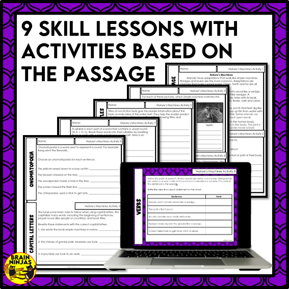 Nature's Tools Reading Comprehension Activities | Paper and Digital