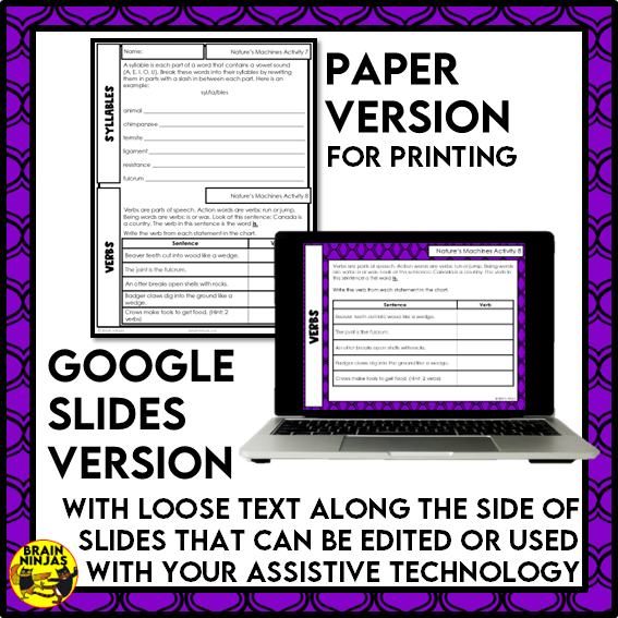 Nature's Tools Reading Comprehension Activities | Paper and Digital