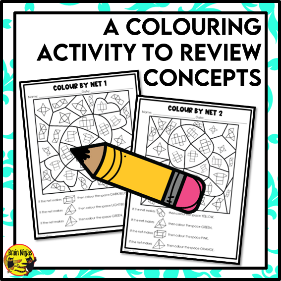 Nets of 3D Objects Math Worksheets | Paper | Identifying and Matching