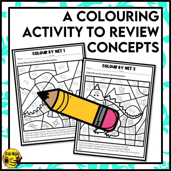 Nets of Prisms and Pyramids Math Worksheets | Paper | Identifying and Matching