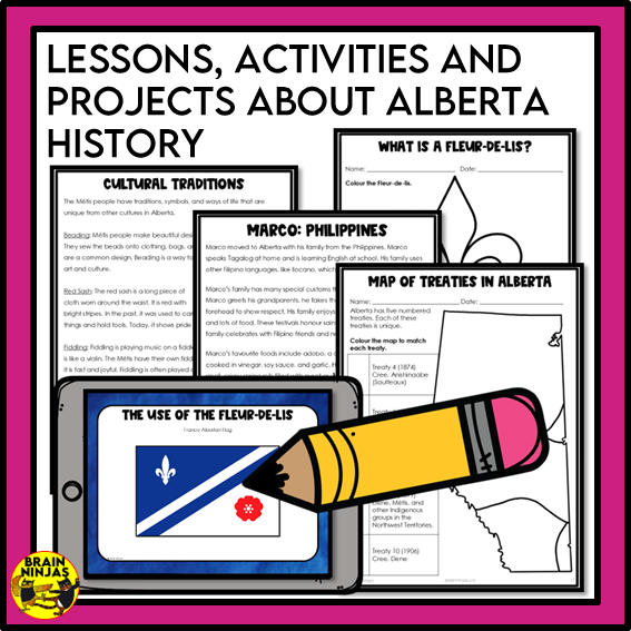 Alberta Social Studies Grade 3 Full Year of Lessons | Paper and Digital