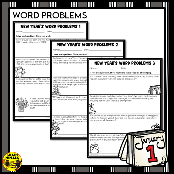 New Years Math Worksheets Numbers to 1000 | Paper